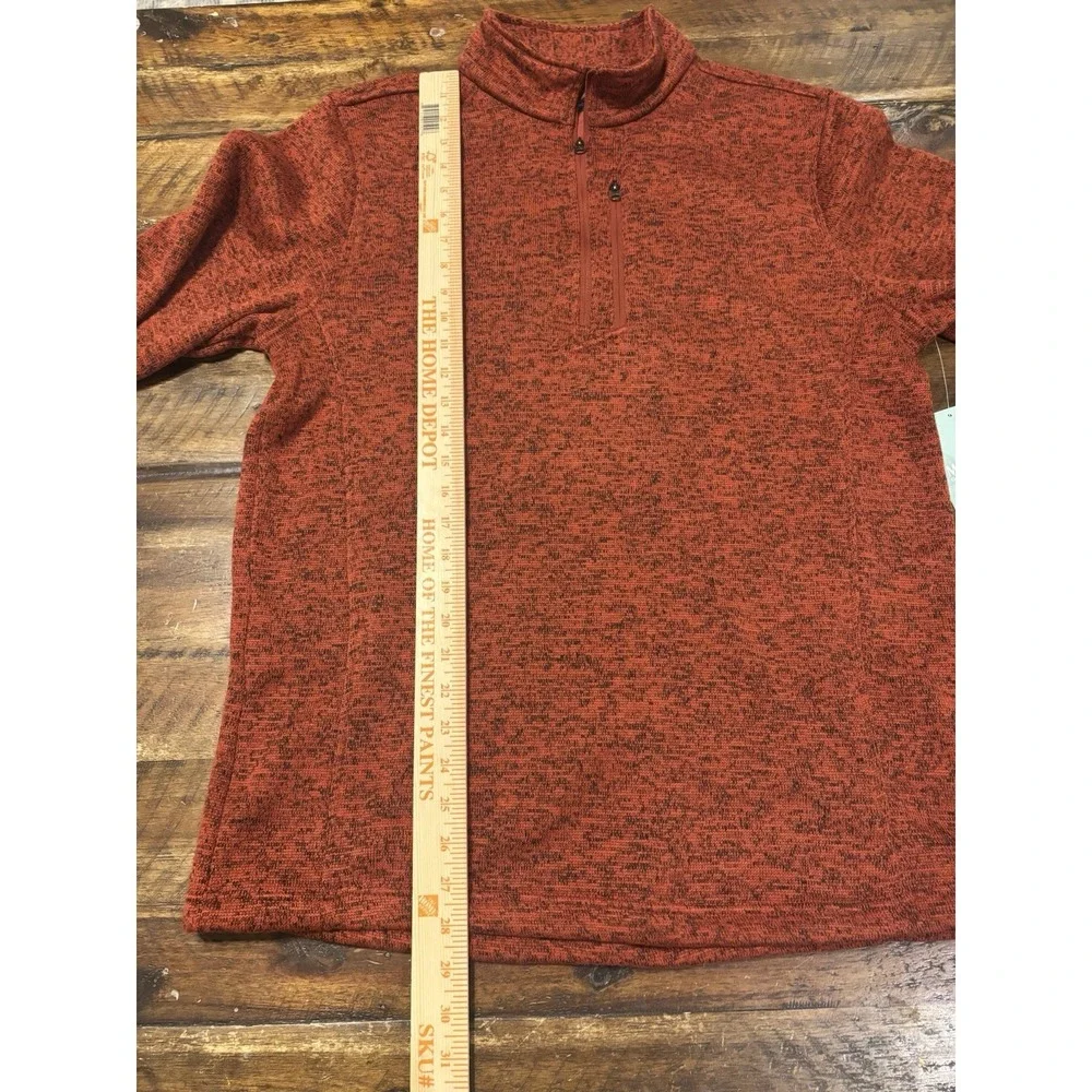 NWT Magellan Fishing Quarter Zip Men's Large Orange Fleece Pullover Sweatshirt‎